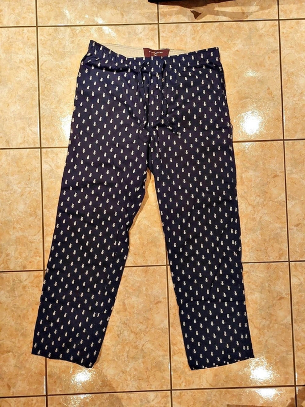 Black Brown 1826 Men's Pineapple Printed Sleep Pants Size Large